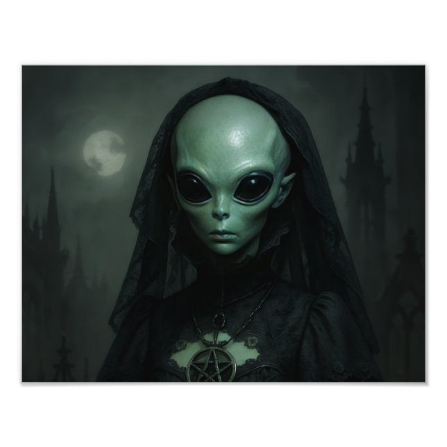 Alien Gothic Priestess of the Moon Photo Print (Front)