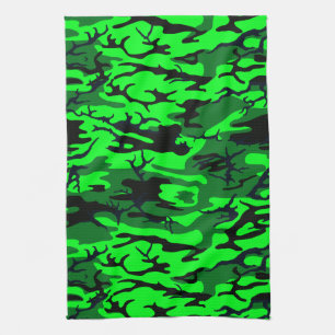 Alien Green Camo Tea Towel