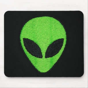 Alien, Green face Mouse Mat