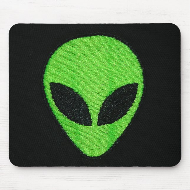 Alien, Green face Mouse Mat (Front)