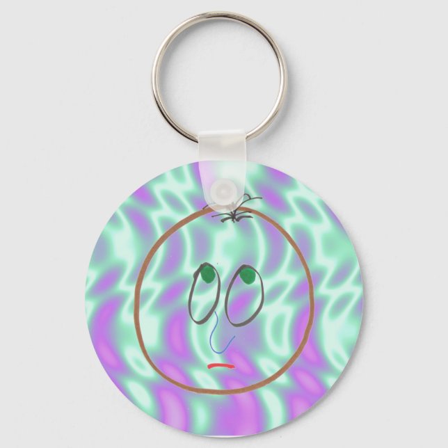 Alien Green, Funny Faces Keychain (Front)