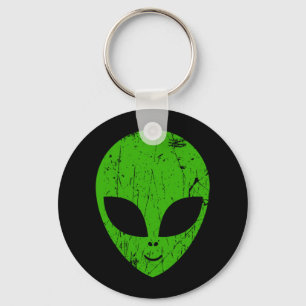 alien green head ufo science fiction extraterrestr key ring