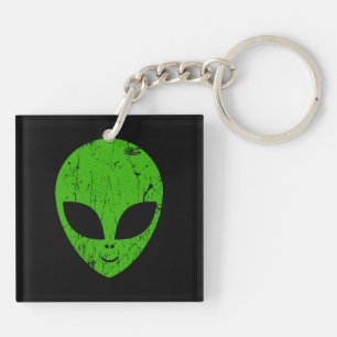 alien green head ufo science fiction extraterrestr key ring