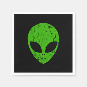 alien green head ufo science fiction extraterrestr napkin