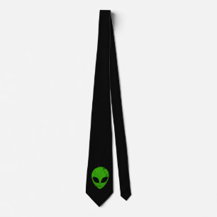 alien green head ufo science fiction extraterrestr tie