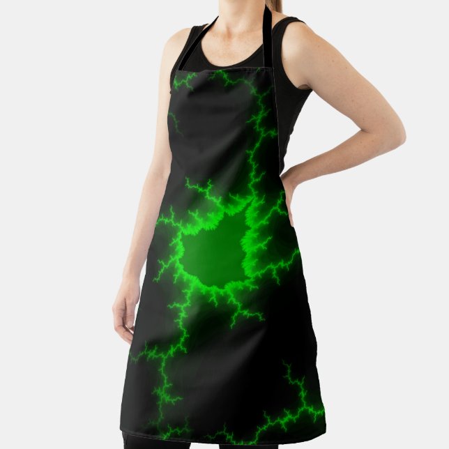 Alien Green Lightning Strikes in Pitch Black Apron (Insitu)