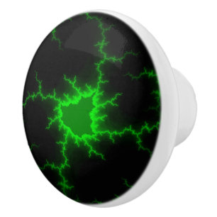 Alien Green Lightning Strikes in Pitch Black Ceramic Knob