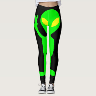 ALIEN GREEN MAN YOGA PANTS LEGGINGS