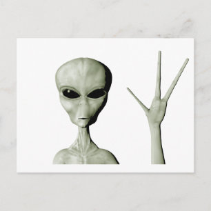 Alien greeting postcard