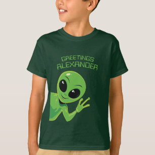 Alien Greetings Cute Outer Space Cartoon T-Shirt