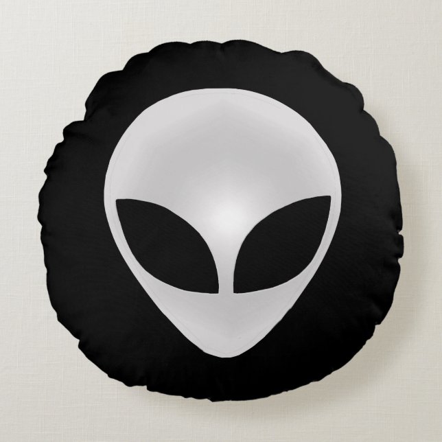 Alien Grey Head Round Cushion (Front)