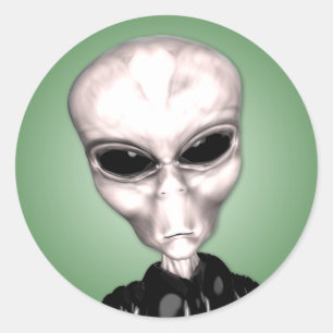 Alien Grey Sticker