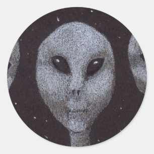 Alien Greys Classic Round Sticker
