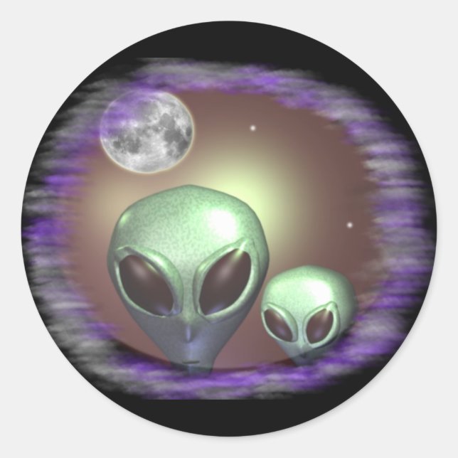 Alien Greys Items Classic Round Sticker (Front)
