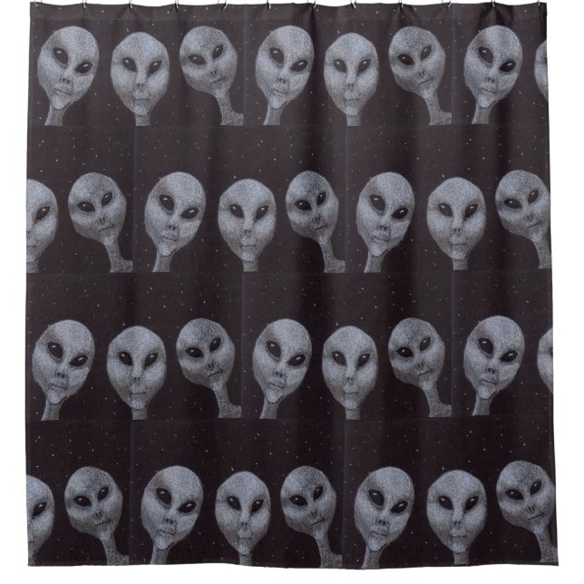 Alien Greys Shower Curtain (Front)