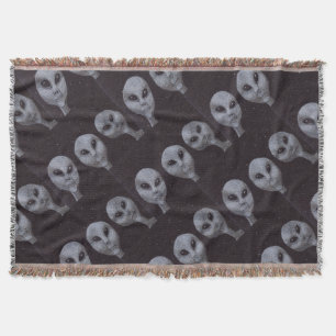 Alien Greys Throw Blanket