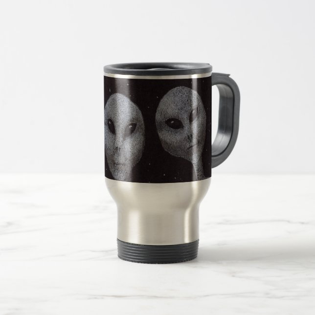 Alien Greys Travel Mug (Front Right)