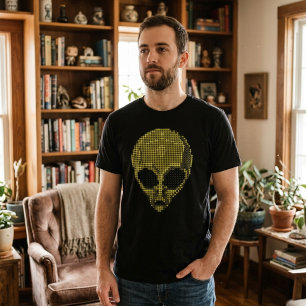 Alien Halftone Art Futuristic T-Shirt 