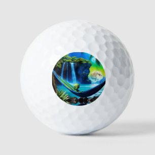 Alien Hammock on Beach Vacation Golf Balls