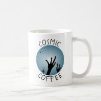 Alien Hands Sci Fi Black Blue ET Art Cosmic Coffee