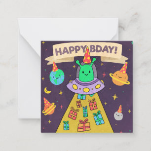 Alien Happy Birthday Card