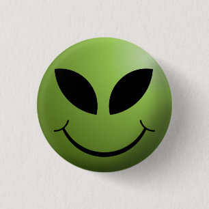 Alien Happy Face 3 Cm Round Badge