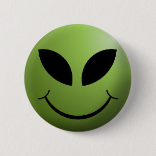 Alien Happy Face 6 Cm Round Badge