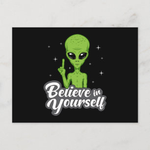 Alien Head Area 51 Ufo Aliens Space Funny Gift Postcard