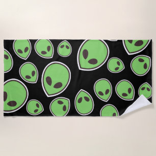 Alien Head Beach Towel