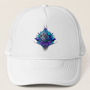 Alien Head - blue and purple Trucker Hat