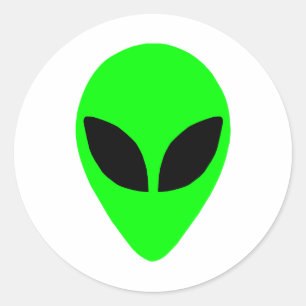Alien Head Classic Round Sticker