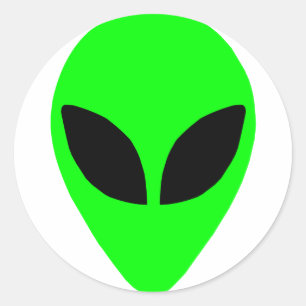 Alien Head Classic Round Sticker