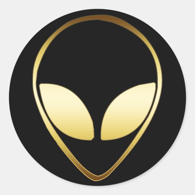 ALIEN HEAD CLASSIC ROUND STICKER (Front)