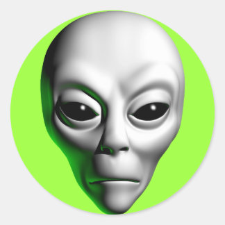 Alien Head Classic Round Sticker