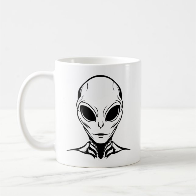 Alien Head Coffee Mug (Left)