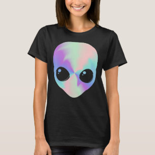 Alien Head Colourful Alien Believe UFO Party T-Shirt