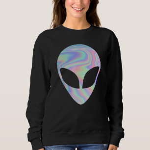 Alien Head Colourful Laser Ufo Sighting Believe Ar Sweatshirt