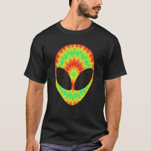 Alien Head Colourful Tie Dye Rave Believe Ufo T-Shirt