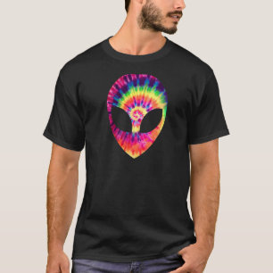 Alien Head Face Space UFO Tie Dye Rave EDM Music T-Shirt