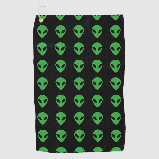 Alien Head Golf Towel (Front)
