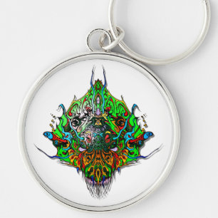 Alien Head - green Key Ring
