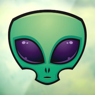 Alien Head Icon Window Cling
