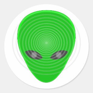 Alien Head Mind Control Classic Round Sticker