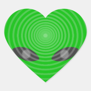 Alien Head Mind Control Heart Sticker