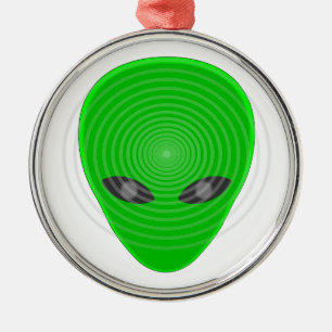 Alien Head Mind Control Metal Tree Decoration