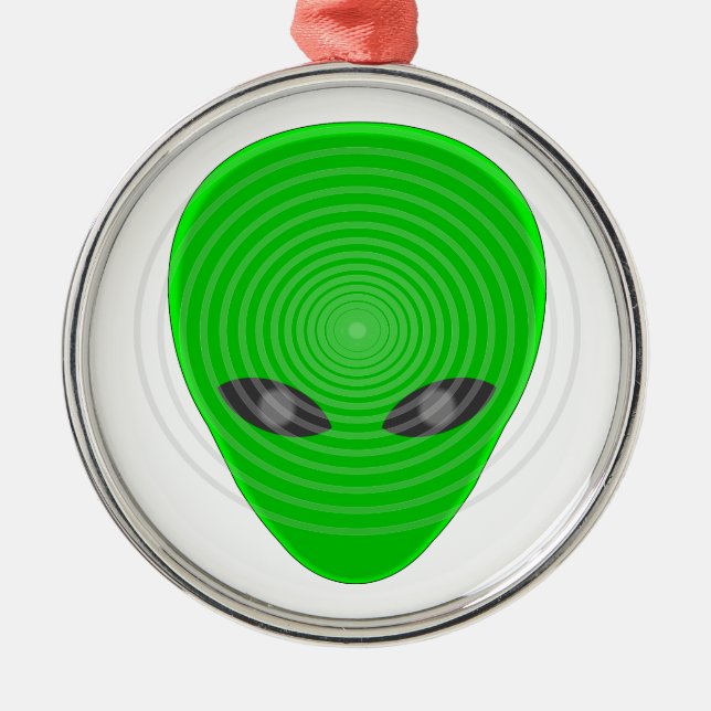 Alien Head Mind Control Metal Tree Decoration (Front)