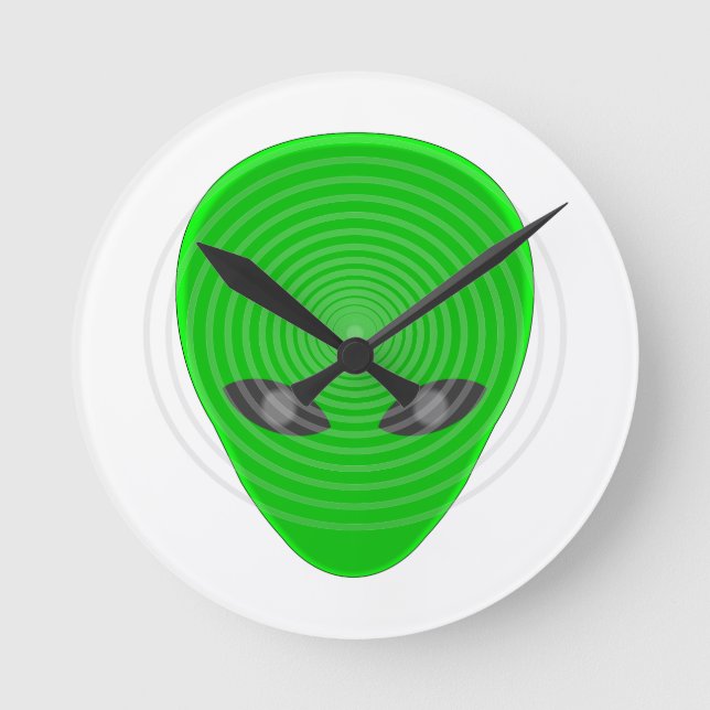 Alien Head Mind Control Round Clock (Front)