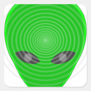 Alien Head Mind Control Square Sticker