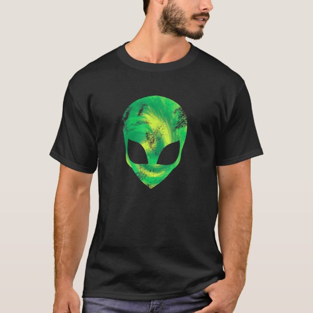 Alien Head Outer Space Extraterrestrial Ufo Abduct T-Shirt (Front)