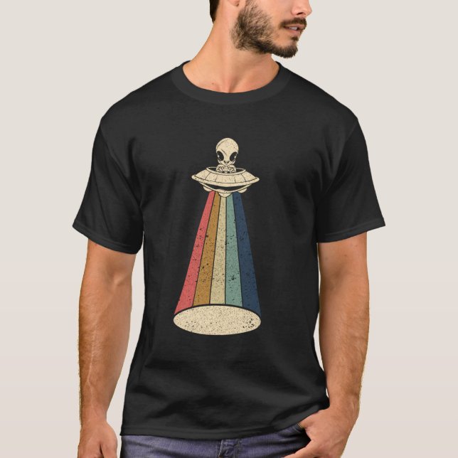 Alien Head Retro Ufo Alien T-Shirt (Front)
